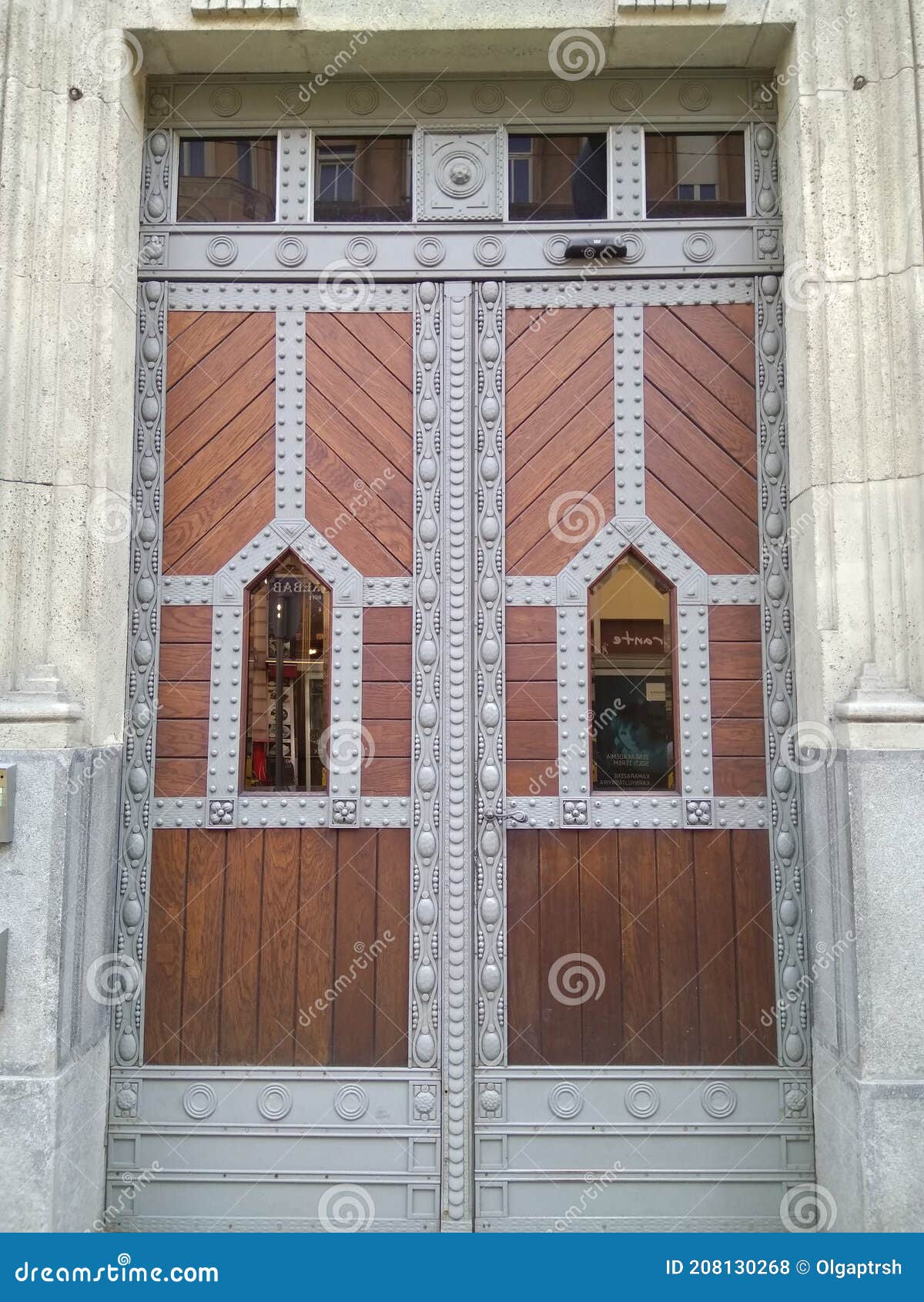 beautifully carved doors in budapest  hungary ÃÂlose-up.
